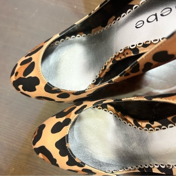 BEBE super hot & sexy sky high heels platform pump Patent & Leopard print 6 EUC - Picture 9 of 16